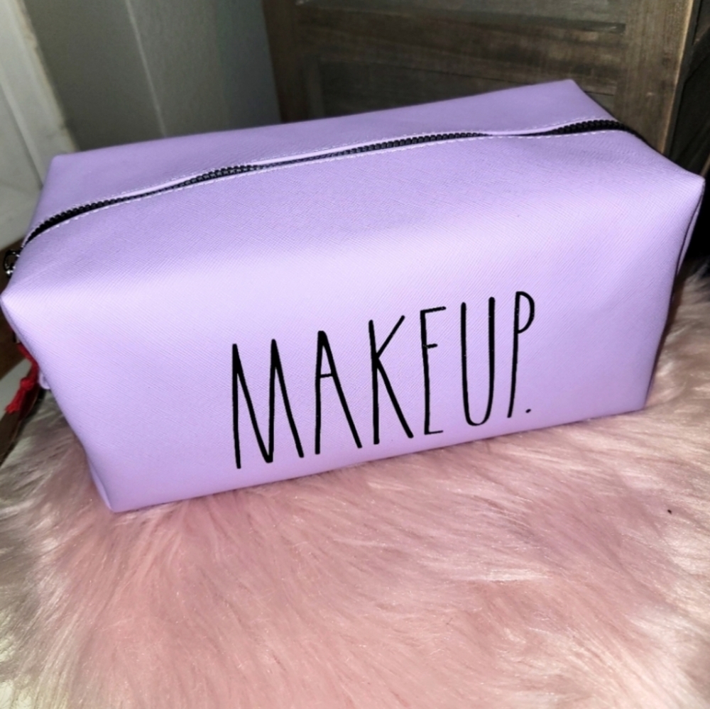 Nwt Rae dunn make up bag purple cosmetic new